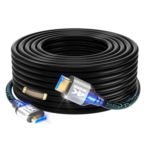 Image of Zazalon 4K HDMI Cable 25m (HDMI 1.4,10Gbps,4K@30HZ) High Speed Extra-Long Cord, Ethernet Audio Return, 2K 1080p 3D for TV, for Blu-ray（Silver-Grey 25 Metert）