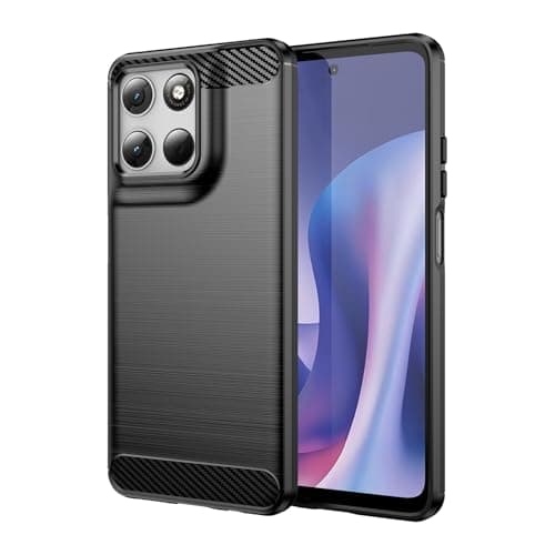 Image of Jhxtech Case for Moto G57/G57Power/Moto G67/G67Power/Moto G100 Cases, Ultra Slim Phone Cover with Shock-Absorption Carbon Fiber TPU Rubber Protective Cover for Motorola Moto G57 Black