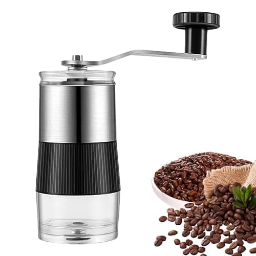 Image of Manual Coffee Grinder - Premium Coffee Grinder, Adjustable Coarse Setting, Portable Coffee Mill with Jar, Ergonomic Portable Coffee Grinder for Camping, Travel, Office, Approx