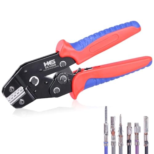 Image of HKS Micro Connector Crimping Tool for Open Barrel Pins 32-22AWG, Ratcheting Crimper for JST-XH2.54/PH2.0/SM2.54/ZH1.5, Molex KK/PicoBlade, Dupont SN-04BM