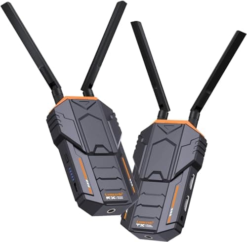 Image of Wireless Video Transmission Set 656ft/200M, Lemorele 5G Wireless HDMI Video Transmission and Receiver System 1080p60 With Dual HDMI Loopout and IR for Live Stream/Filmmaking/Photography