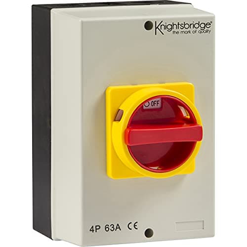 Image of Knightsbridge INAV0027 IP65 63A Rotary Isolator 4P Ac (230V-415V), Grey