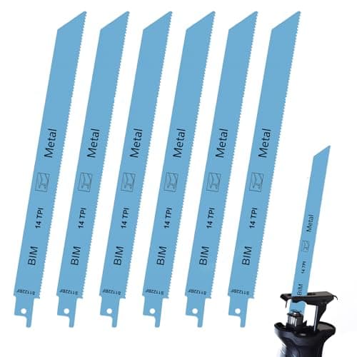 Image of 5PCS Metal Reciprocating Saw Blades, 14TPI 230mm Heavy Metal Cutting Reciprocating Saw, Bi-Metall Cobalt Reciprocating Sabre Saw Blade for Pipe,Sheet,Rebar,Bi-Meta l Sabre Saw for Bosch Dewalt Ryobi