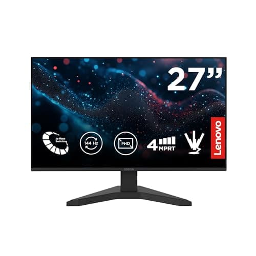 Image of Lenovo Legion R27s Gaming Monitor 27" FHD (1920 x 1080) IPS, 1 ms MPRT, 144 Hz, Ports 1x HDMI 2.1 + DisplayPort 1.2, DisplayPort Cable included, Stand Tilt - Raven Black