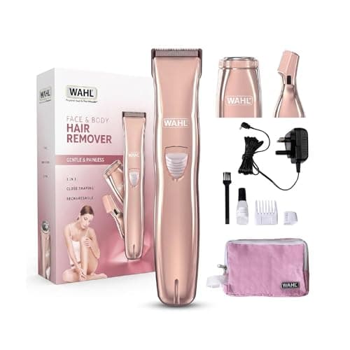 Image of Wahl 3-in-1 Ladies Face and Body Hair Remover, Perfect for Gifting, Womens Hair Removal Trimmer, Female Rotary Shaver, Eyebrow Shaper, Comb Attachment, Facial Hair Trimmers for Women