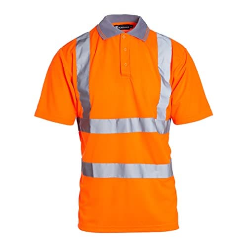 Image of Blackrock Hi-Vis Polo Shirt, Rail Industry Orange, T-Shirt, Work Utility & Safety Clothing, High Visibility Workwear PPE, For Men Women Unisex, EN20471 Class 2 Certified, Size 3XL