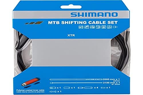 Image of SHIMANO Spares MTB gear cable set for rear only, Polymer coated stainless steel inner, black, One Size, Y01V98112