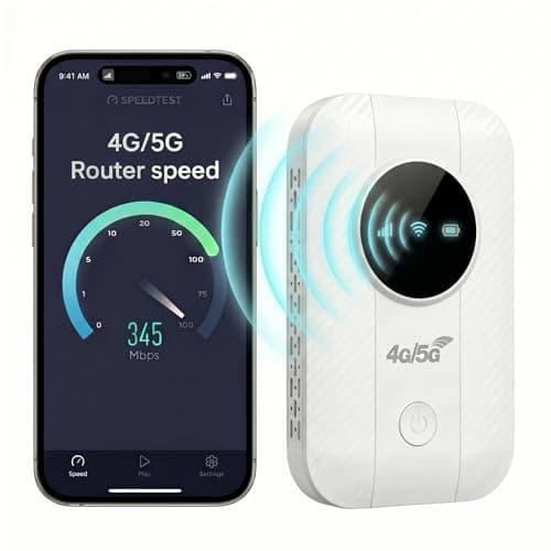 Image of 5G Mobile WiFi Hotspot, Portable Router with Wi-Fi 6, Ultra-Fast Internet up to 300 Mbps, Pocket-Sized Travel Modem, Supports up to 28 Devices Simultaneously