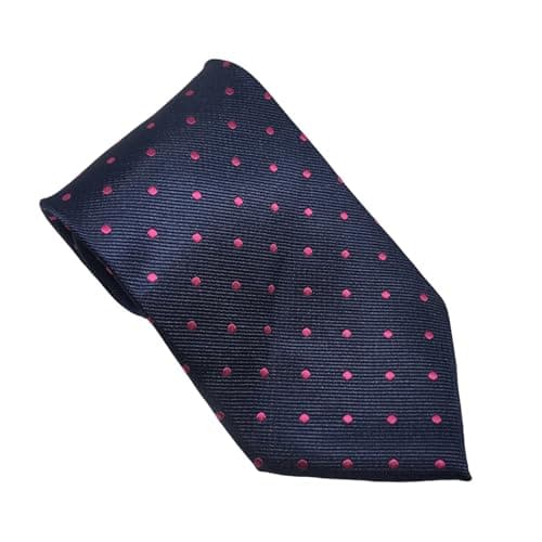 Image of Equetech Unisex Polka Dot Showing Riding Tie (Navy/Cerise)