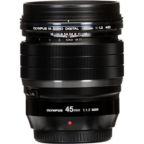 Image of Olympus M.Zuiko Digital ED 45 mm F1.2 PRO Lens, Fast Fixed Focal Length, Suitable for All MFT Cameras (Olympus OM-D & PEN Models, Panasonic G Series), Black