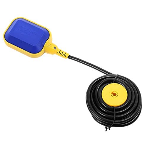 Image of Zerone Float Switch, 250V, 16(8)A, 32.8ft Cable, Yellow, Automatic, Float Actuator