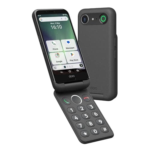 Image of Doro - Aurora A20 Flip Smartphone - Senior Mobile Phone - Easy to Use - Assistance Button with GPS Location - Hearing Aid Compatible - USB Cable Included - Graphite