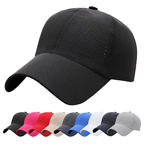 Image of Baynetin Mens Breathable Mesh Baseball Cap,Quick Dry Ultralight Outdoor Sports Hat Adjustable Travel Summer Cap (Black)