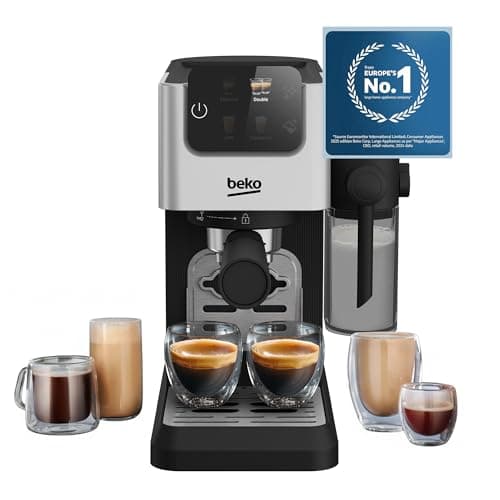 Image of Beko CaffeExpertoTM CEP5304X Semi Automatic Espresso machine | Colour Touch Display | Integrated Milk Jug | Dual Nozzle | 15 Bar pressure | Silver | Easy cleaning
