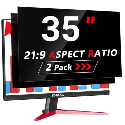 Image of ZOEGAA 2 Pack 35 Inch Curved Monitor Privacy Screen 21:9, Removable&Anti Blue Light 35 Inch Privacy Screen for Computer Monitor HP Dell Acer Asus Samsung Lenovo