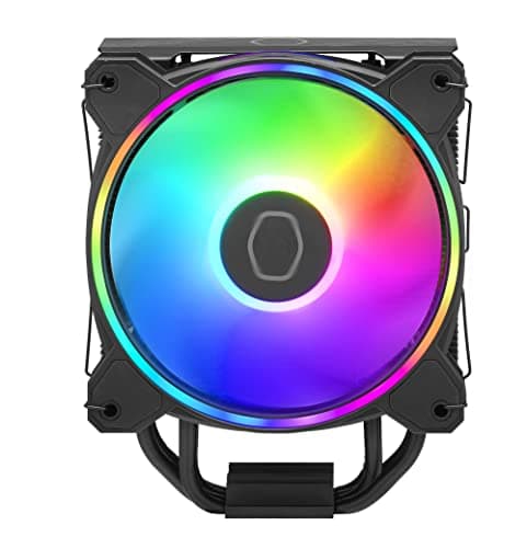 Image of Cooler Master Hyper 212 Halo CPU Air Cooler - Jet Black Aluminium Finish, 4 Continuous Direct Contact Heat Pipes with Fins, MF120 Halo2 ARGB Fan, ARGB Auto Detect, LGA1700 & AM5 Brackets - Black