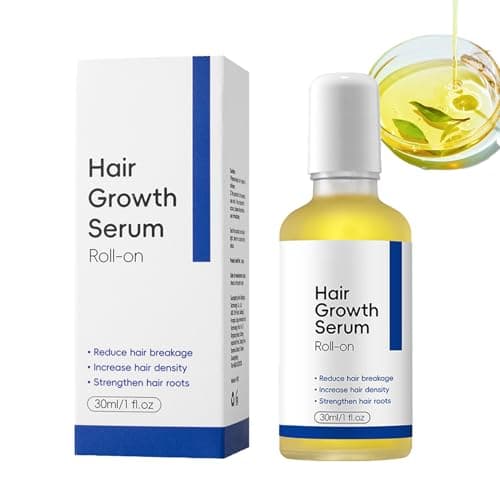 Image of Rosemary Oil Hair Growth Roll On Serum - Hair Regrowth Care for Men & Women - Reduce Hair Breakage, Increase Hair Density, Strengthen Hair Roots Hair Loss Serum (50ml)