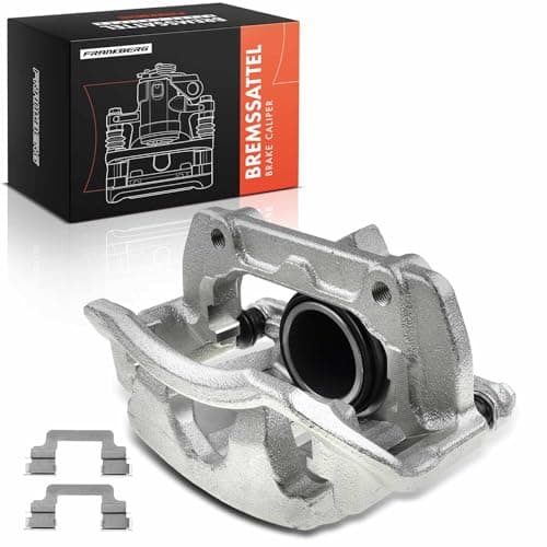 Image of Frankberg Brake Caliper Disc Brake Front Right with Bracket (hole spacing 110mm) Compatible with C-Class C-Class Coupe C-Class T-Model CLC-Class CLK Replace# 0034202483