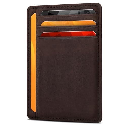 Image of Oak Leathers Leather Wallet for Men & Women - RFID Wallet Slim Credit Card Holder 1 ID Window Thin Wallets Front Pocket