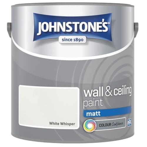 Image of White Whisper Johnstone’s Wall & Ceiling Matt Paint 2.5L – Smooth Matt Finish, Excellent Coverage, Quick Dry, Low Odour Interior Paint for Walls & Ceilings