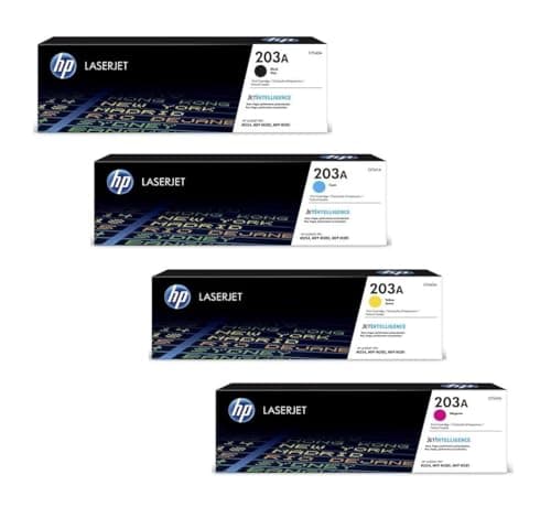 Image of HP 203A Original Toner Multipack Set Black, Cyan, Magenta, Yellow Color Laserjet Pro M254, MFP M280 M281