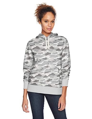 Image of Amazon Essentials Women's French Terry Fleece Pullover Hoodie, Grey Camo, S