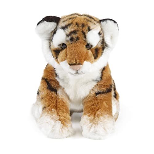 Image of Living Nature Large Tiger Cub, Realistic Soft Cuddly Tiger Toy, Naturli Eco-Friendly Plush, 31cm, Orange
