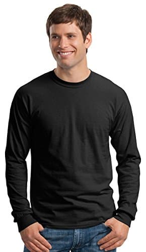 Image of GILDAN Mens Hammer Heavyweight Long Sleeve T-Shirt (XL) (Black)