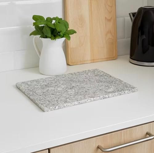 Image of Granite Chopping Board Large Grey Speckled Stone Worktop Kitchen Top Saver 40 x 30 cm