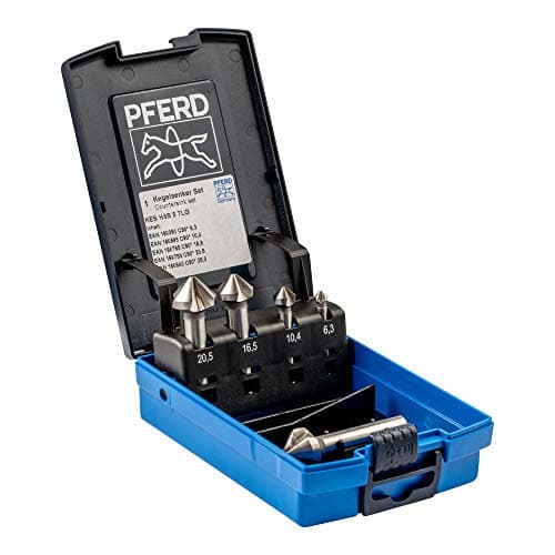 Image of PFERD HSS Cone/Deburring Countersink Set, 5 Pieces, 90°, Diameter 6.3-25.0 mm, DIN 335 C, 25202153 - for Countersinking 90° Screws