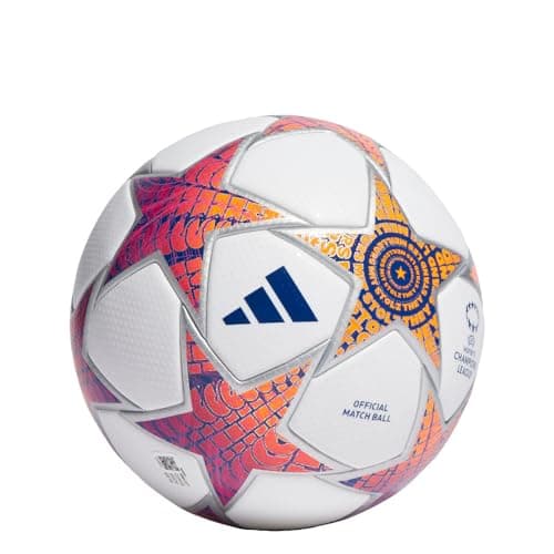Image of adidas Womens UCL Pro Soccer Ball - Official Match Ball with Seamless Surface, FIFA Quality Pro Certified (UWCL Pro 23/24 Group Stage Ball, White/Silver Metallic/Shock Pink/Shock Purple)