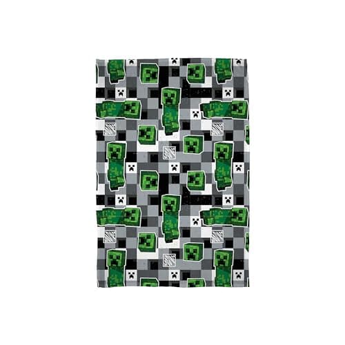 Image of Character World Minecraft Official Fleece Blanket | Scribble Design Reversible 2 Sided Super Soft Warm Throw | Perfect for The Bedroom, Sofa, Sleepovers & Camping
