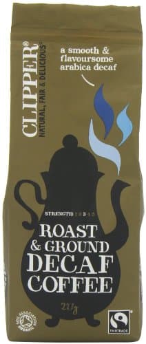 Image of Clipper Fairtrade Organic Decaffeinated Roast and Ground Arabica Coffee 227 g (Pack of 2)