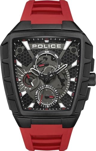 Image of Police PEWGQ0056803 Men's Analogue Quartz Watch with Silicone Strap