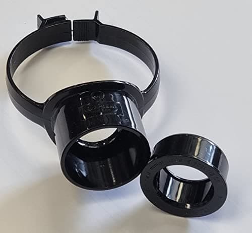 Image of Floplast Soil Pipe Black Strap Boss with 40mm Solvent Boss Adapter