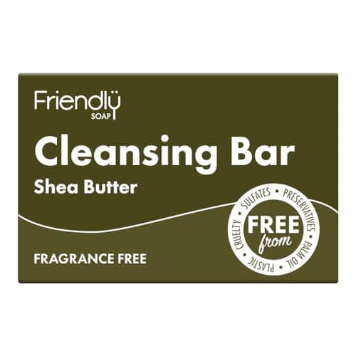 Image of Friendly Soap - Shea Butter Cleansing Bar (95g) Natural Cleansing Bar, Fragrance-free, Plant-Based, Cruelty-Free, Made By Hand, No Preservatives or Sulphates, Sustainable, Environmentally Friendly