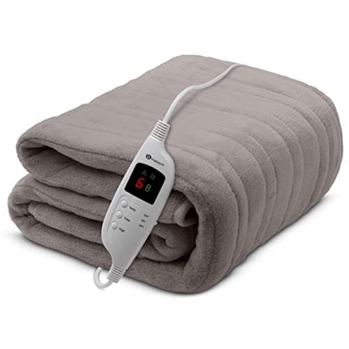Image of PureMate CozyMate Heated Throw - Luxurious Electric Blanket - Large Heated Blanket with 9 Heat Settings and Timer Function, Machine Washable Fleece with Digital Controller - Size 160 x 130cm