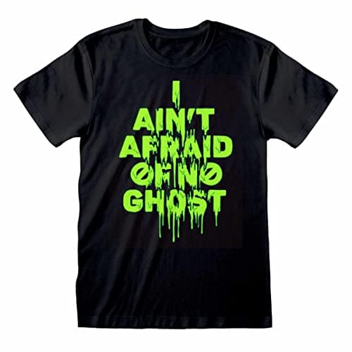 Image of Official Ghostbusters Neon Green Text Unisex Black T-Shirt, Small