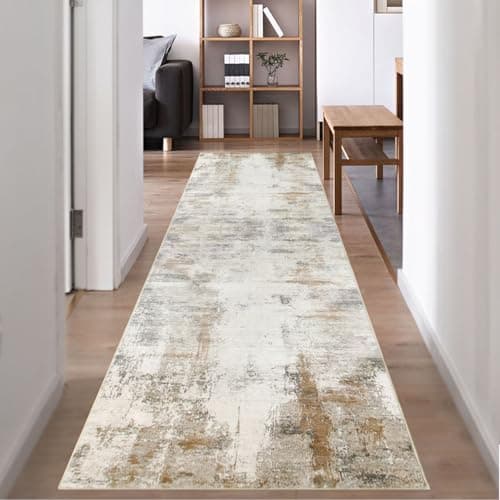 Image of Famibay Runner Rugs for Hallway 60x300cm Hallway Hall Runner Rug Non Slip Extra Long Brown and Beige Washable Carpet Runners for Entryway Kitchen Bedroom Laundry Room