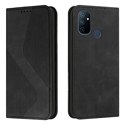 Image of Mo-Somnus Compatible with OnePlus Nord N100 4G Case, Shockproof Wallet Case PU Leather with Card Holder Folding Stand Magnetic Protect Flip Cover for OnePlus Nord N100 4G Phone Cases (Black)