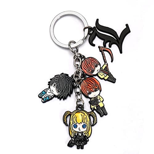 Image of Death Note Keychains Anime Figure Yagami Light/Misa Amane Key chain Pendant Metal Key Holder Charm Jewelry Keyring