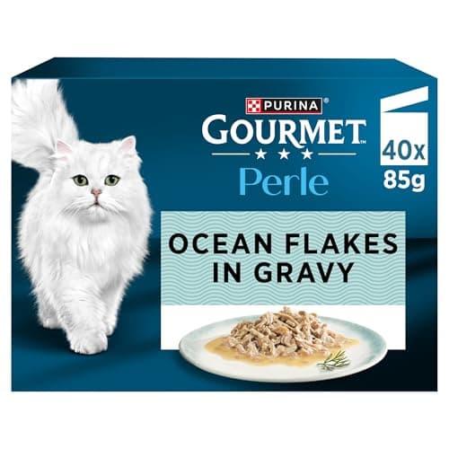 Image of Gourmet Perle Ocean Flakes Cod, Salmon, Plaice, Saithe Wet Cat Food 40x85g