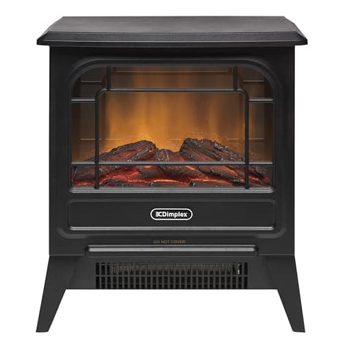 Image of Dimplex MicroStove Optiflame Electric Stove, Compact, Portable Freestanding Fire with Log Fuel Bed, LED Flame Effect and 1.2kW Heater With 600/1200 Watt Heat Settings