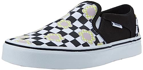 Image of Vans Women's Asher Sneaker, Flower Checkerboard Multi/White, 5 UK