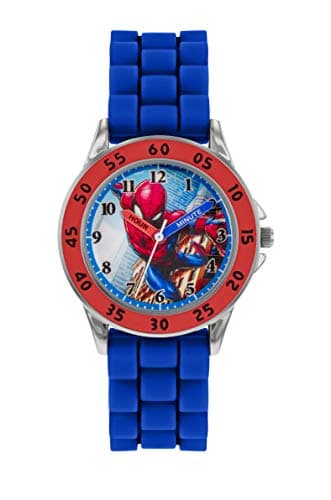 Image of Spiderman Disney Time Teacher Kids Blue Silicon Strap Dial Watch SPD9048
