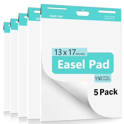 Image of ABCDPP Easel Pad, 33 x 43 CM Anchor Chart Paper, 5 Pads Not Sticky Flip Chart for Training, Presentation, Meetings, Doodling, Chart Paper for Teachers and Office, 30 Sheet/Pad