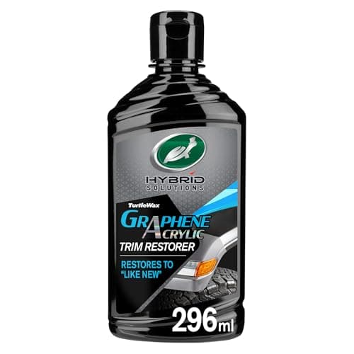 Image of Turtle Wax Hybrid Solutions Graphene Acrylic Black Trim Restorer, 295 ml, Revives Exterior Car Plastic to Like New Condition, Won't Wash Off, Superior UV Protection