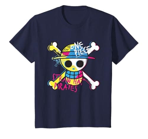 Image of Youth One Piece Straw Hat Pirates Colour Logo Monkey D Luffy Kids T-Shirt