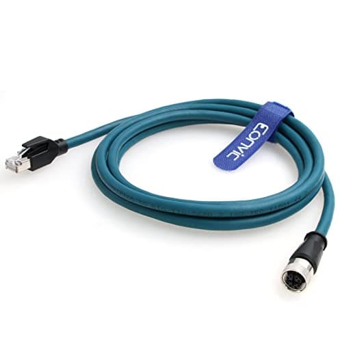 Image of Eonvic M12 X Code 8 Pin Female to RJ45 Cat-7e High Flex Ethernet Cable for Cognex Industrial Camera (1M)