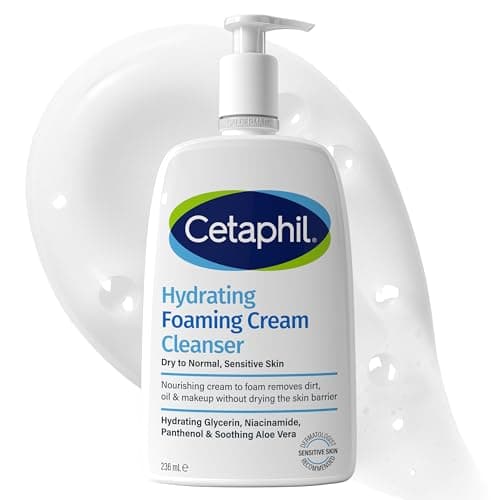 Image of Cetaphil Hydrating Foaming Cream Cleanser and Makeup Remover, 236ml, Face Wash with Niacinamide for Normal, Dry or Sensitive Skin, Vegan-Friendly, Packaging May Vary